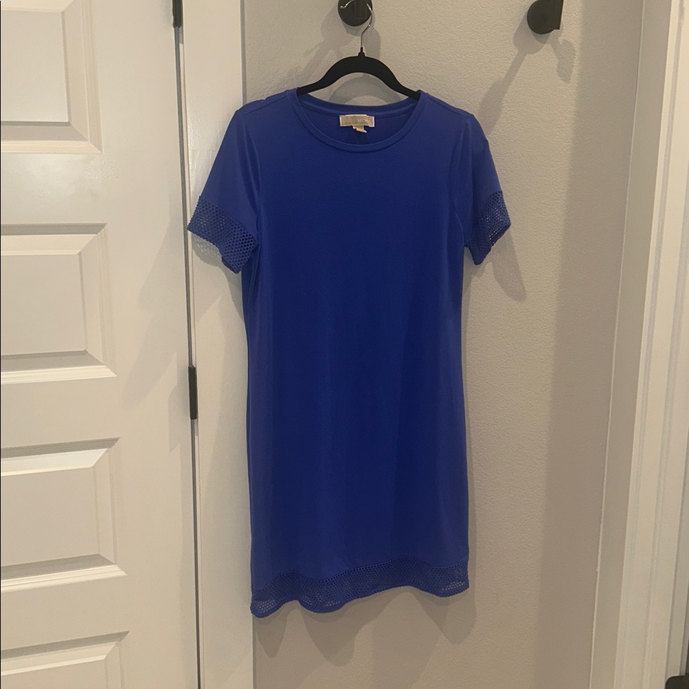 EUC Women’s Solid Blue Dress By MK Michael Kors Brand Size Medium M